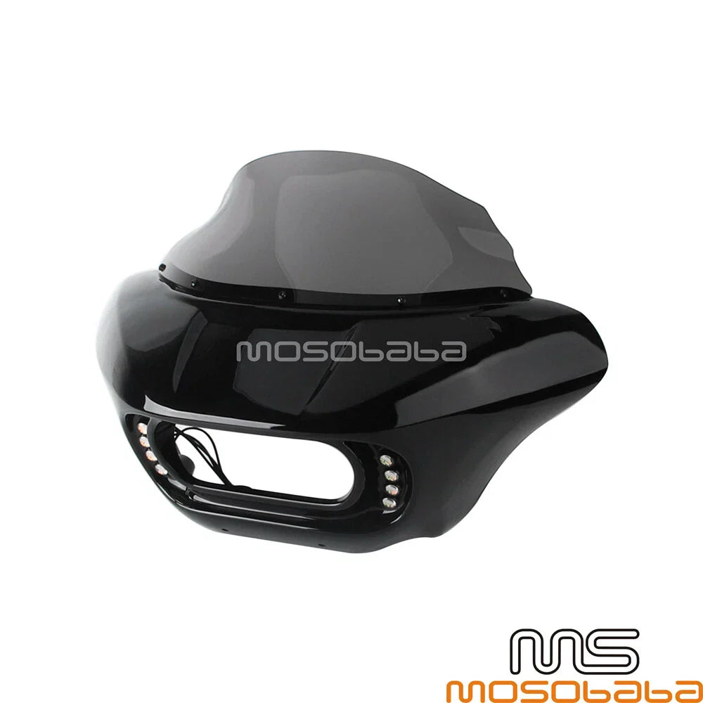 Front Fairing Set w/ LED DRL Turn Lights for Harley Softail Fat Bob 2018-2023