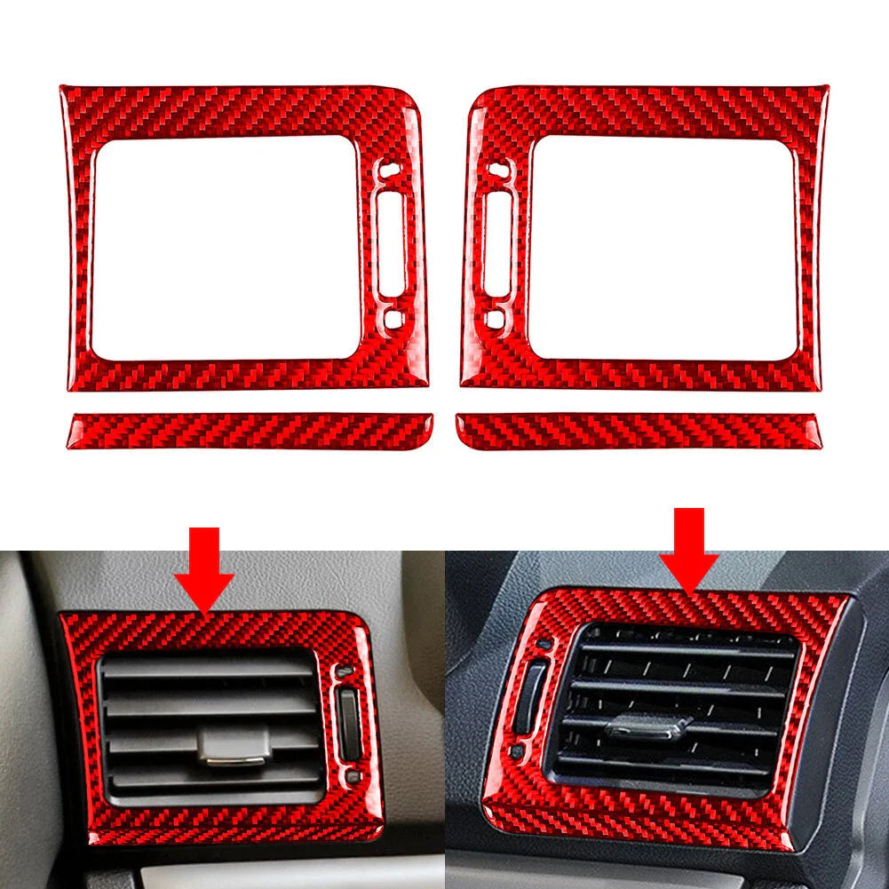 Red Dashboard Side Air Vent Outlet Cover Trim for Subaru WRX STi (2015-2021)