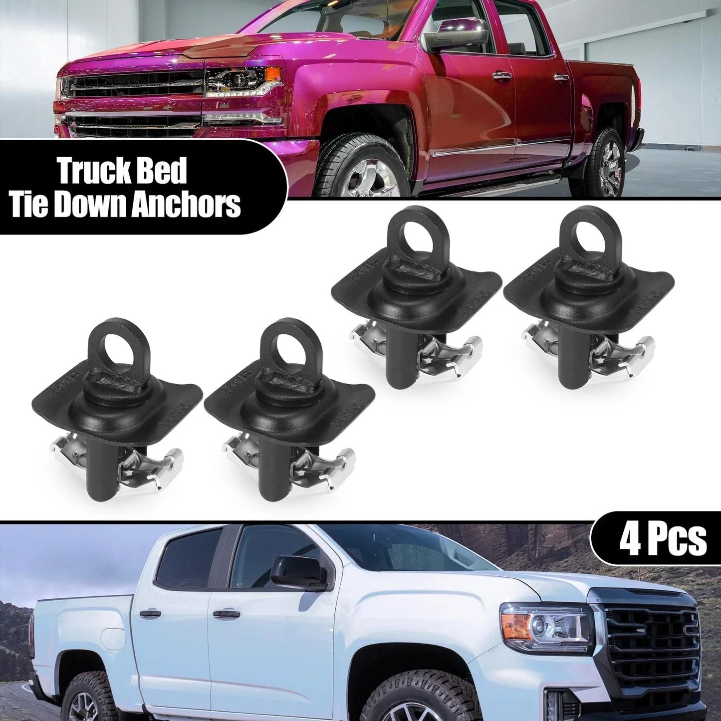 4 x Tie Down Anchors for Chevy Silverado & GMC Sierra (2014-2021)