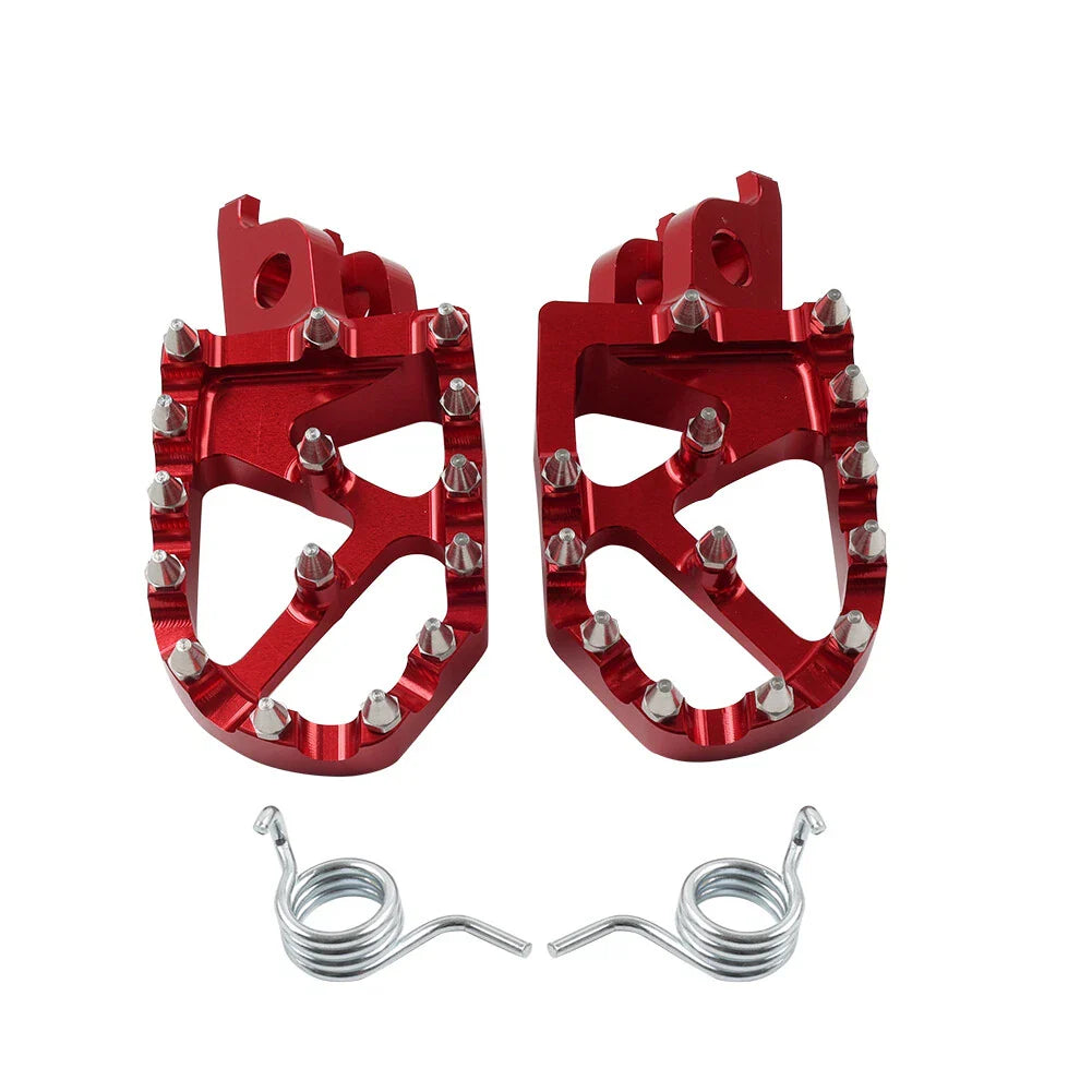 Dirt Bike Footpeg Pedals  Red for Kawasaki KX250F, Honda CR250 (06-18, 02-07)