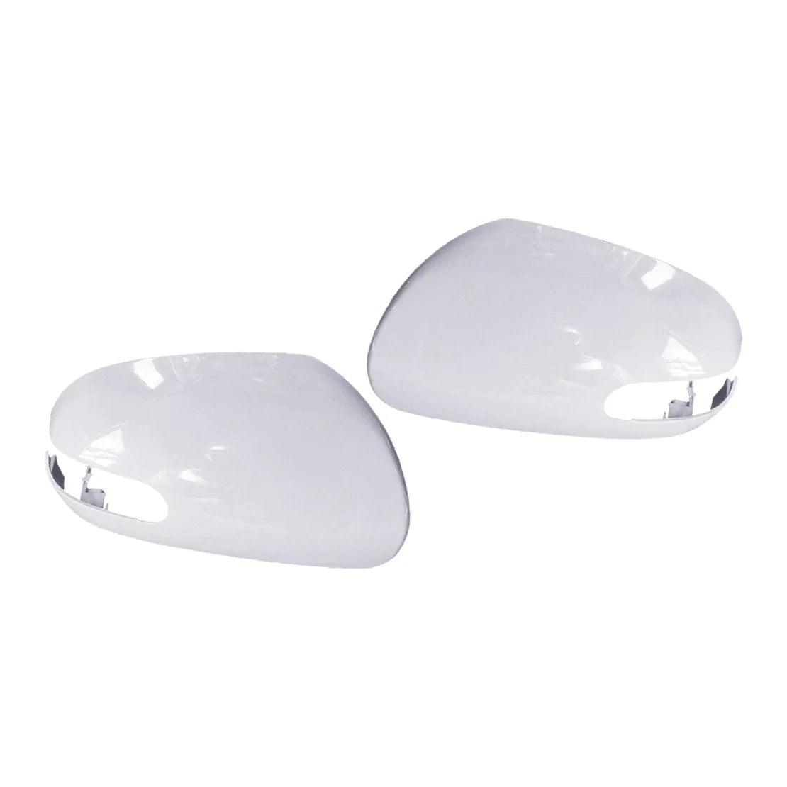 White Left & Right Side Door Mirror Cover Caps for Kia Forte (2009-2012)
