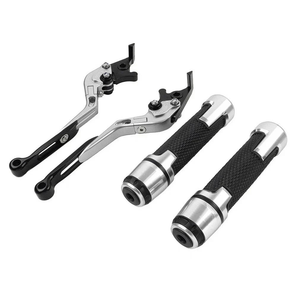 Folding Extendable Brake Clutch Levers & Handlebar Grips for Kawasaki ZX6RR