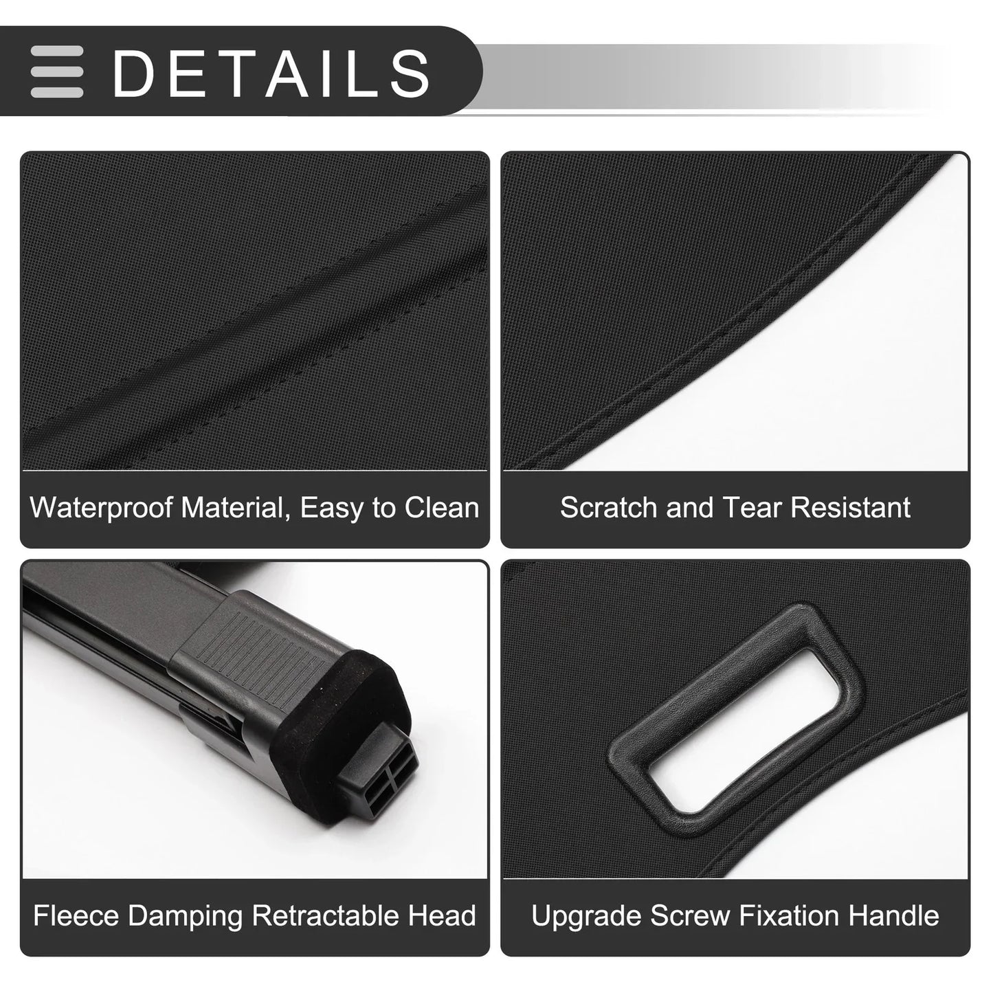 Retractable Cargo Cover for Honda Pilot 2023-2024 Trunk Parcel Shelf Gloss Black