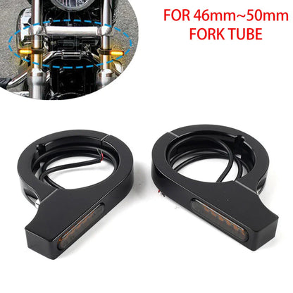 LED Fork Turn Signal Light Indicator Amber for Harley Touring