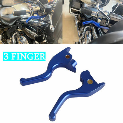 Blue Adjustable Hand Brake Clutch Lever for Harley Touring Street Glide FLHX