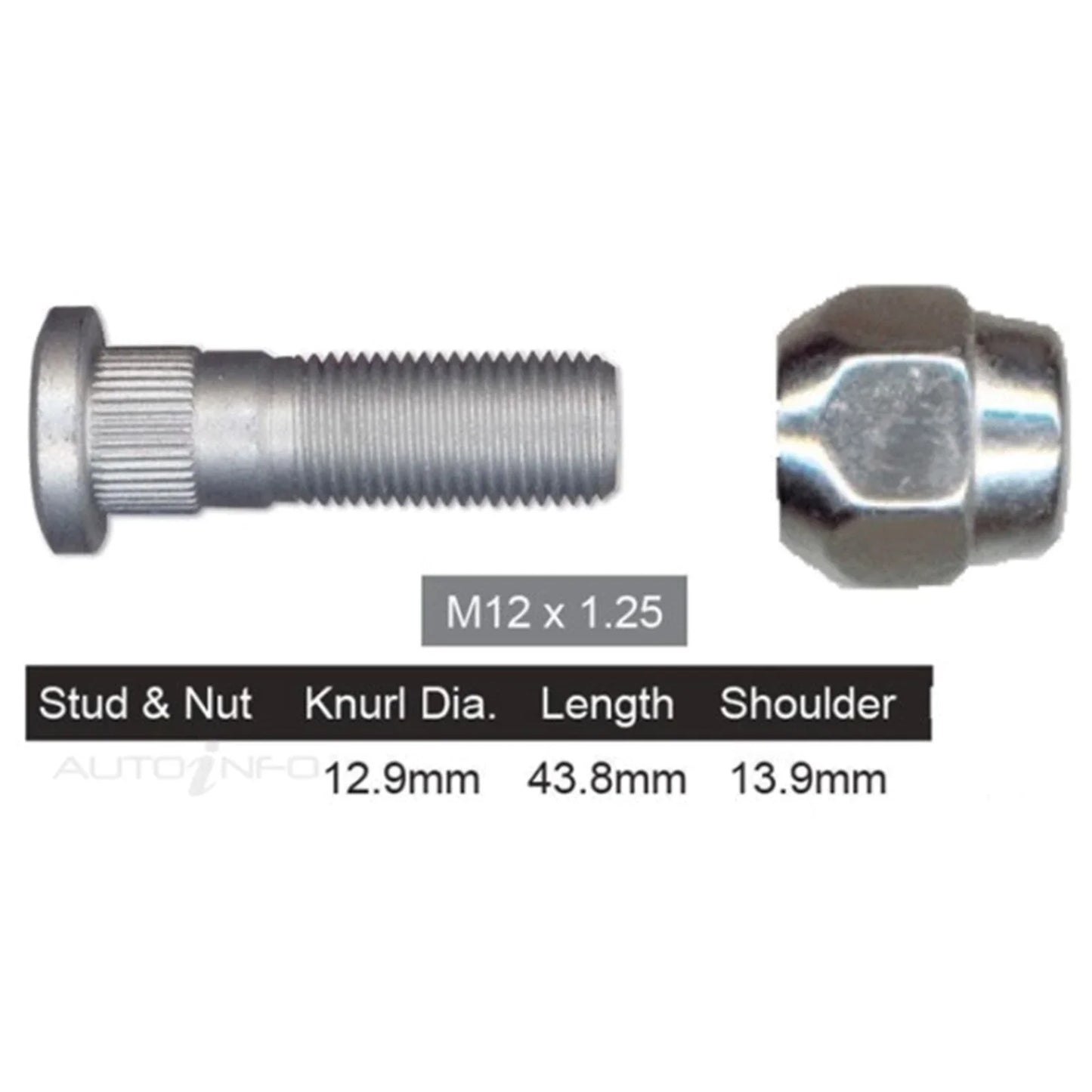 Rear Wheel Stud & Nut for Nissan Navara D23 NP300 (2015-2018)