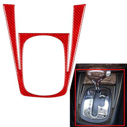 Carbon Fiber Red Gear Shift Panel Cover Trim for Volkswagen Passat (2001-2005)