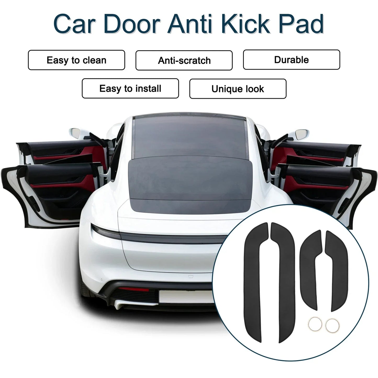 Car Door Anti Kick Pad Sticker Protector for Lexus NX300 (2015) - Black Set