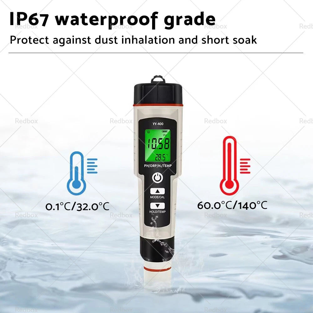 4 in 1 Hydrogen-Rich Water Quality Tester for PH/ORP/TEMP Meter