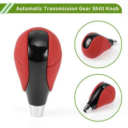 Automatic Gear Shifter Knob for Lexus ES350 2007-2015 - Plastic Faux Leather Red Black