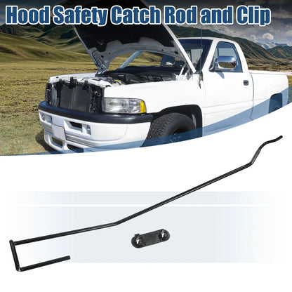 Hood Safety Latch Catch Rod & Retainer Clip Kit for Dodge 1500 2500 (2002-2023)