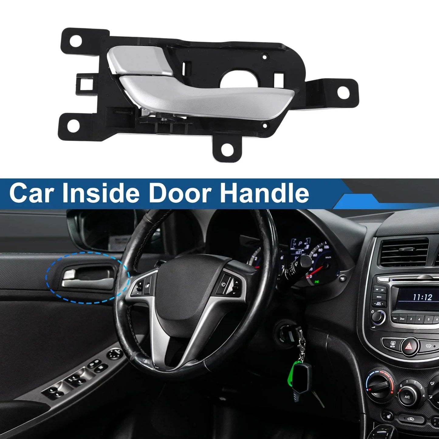 Rear Left Passenger Side Interior Door Handle for Hyundai Santa Fe (2013-2018)