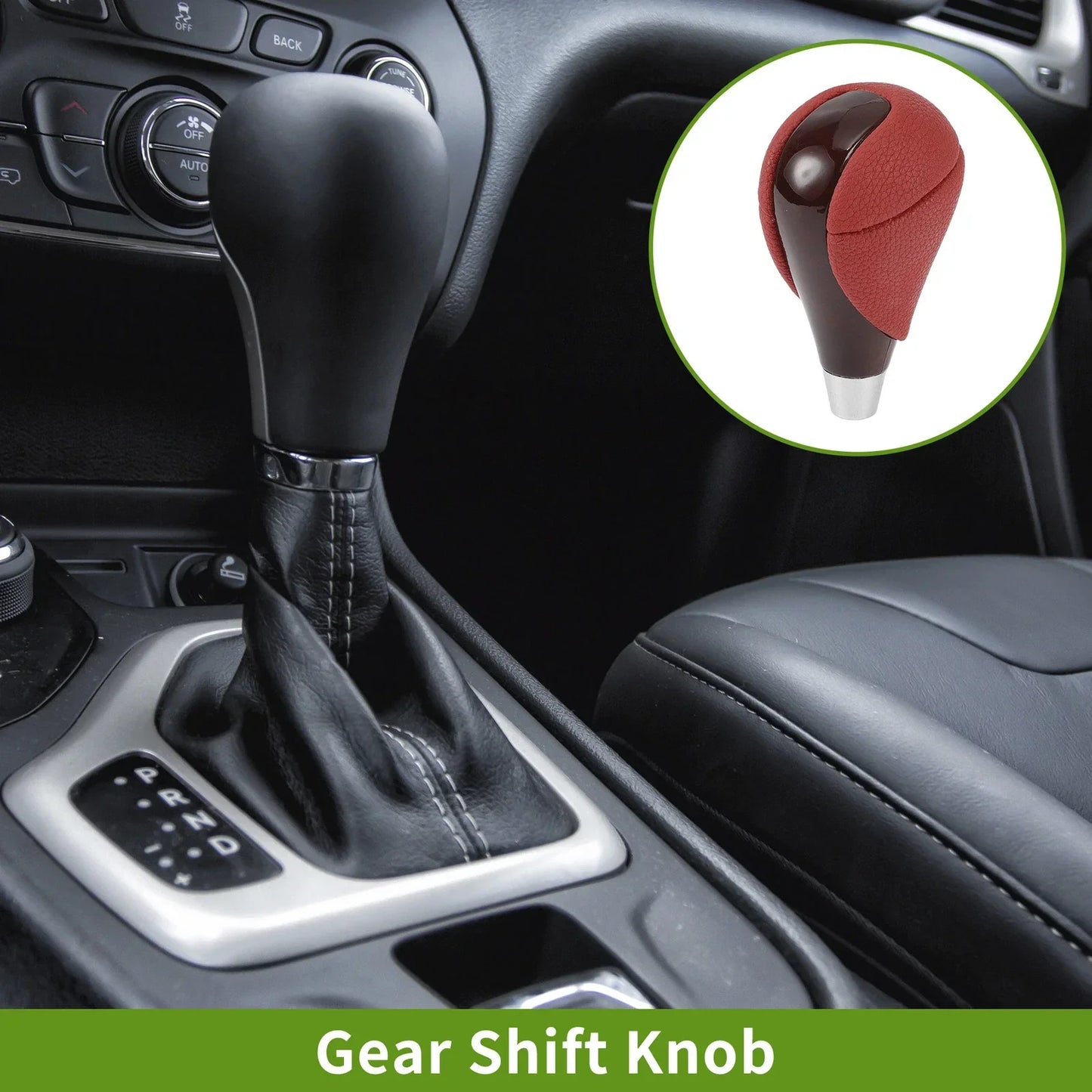 Automatic Gear Shift Knob for Lexus ES350 2007-2015 - Plastic Faux Leather Red Brown