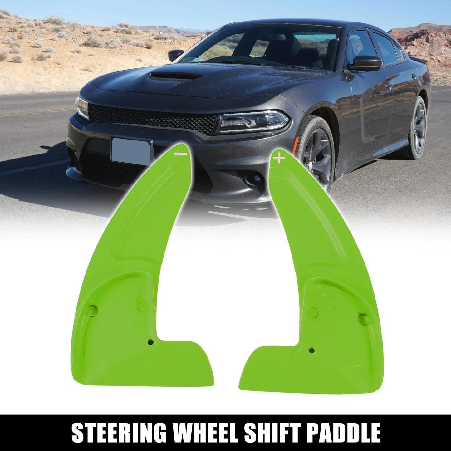 Green Steering Wheel Paddle Shifter Covers for Dodge Charger Challenger