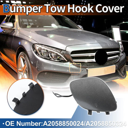 Front Car Bumper Tow Hook Cover for Mercedes-Benz C300 (2015-2018) Grey