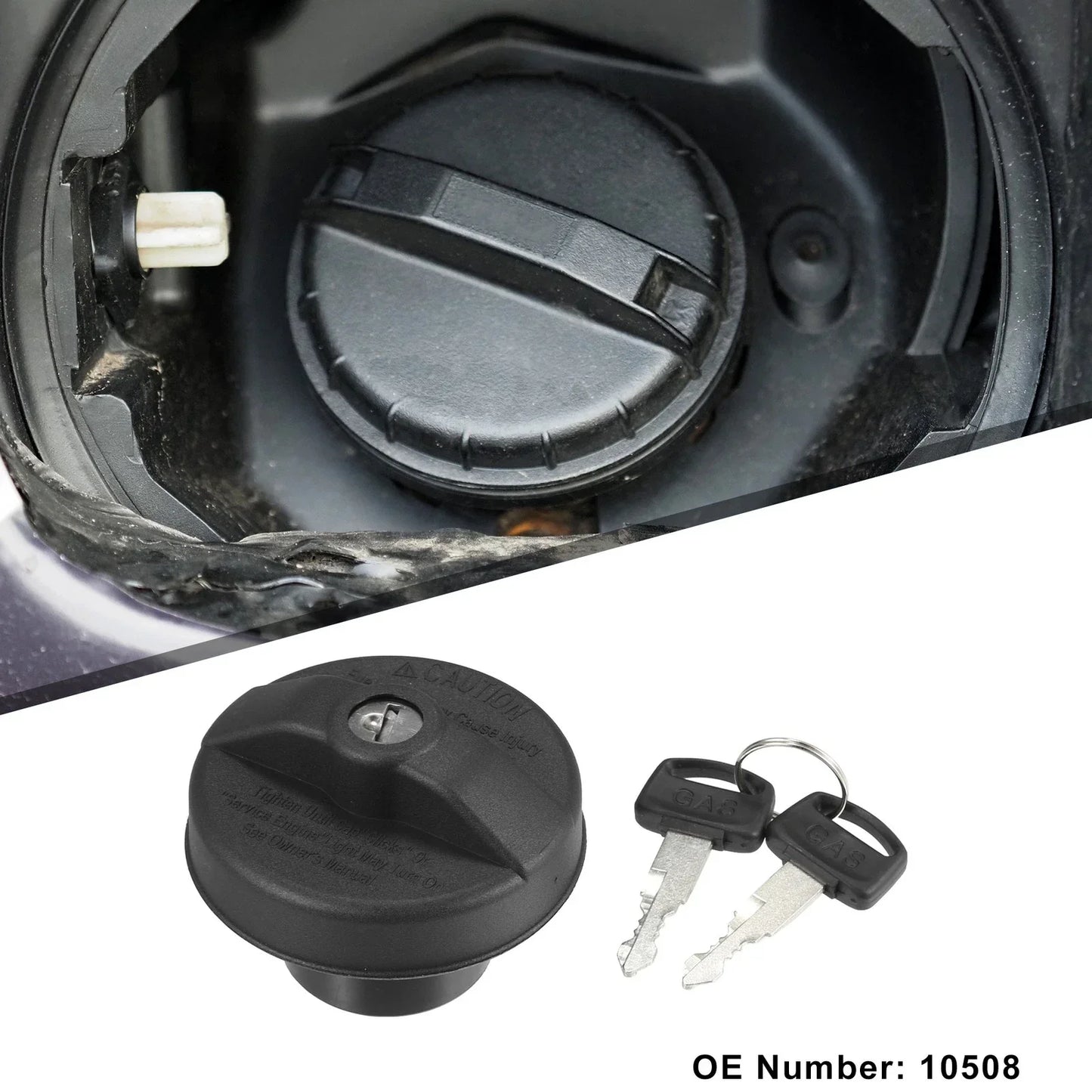 Car Fuel Tank Filler Cover with 2 Keys for Dodge Grand Caravan (2011-2020)