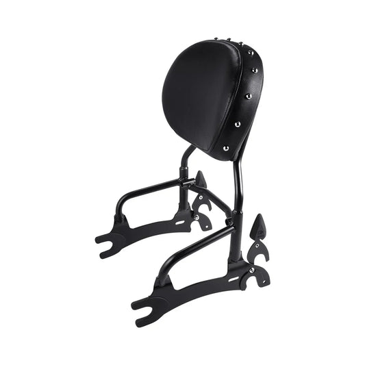 Black 12" Backrest Sissy Bar & Mount Spools for Indian Classic (2014-2018)
