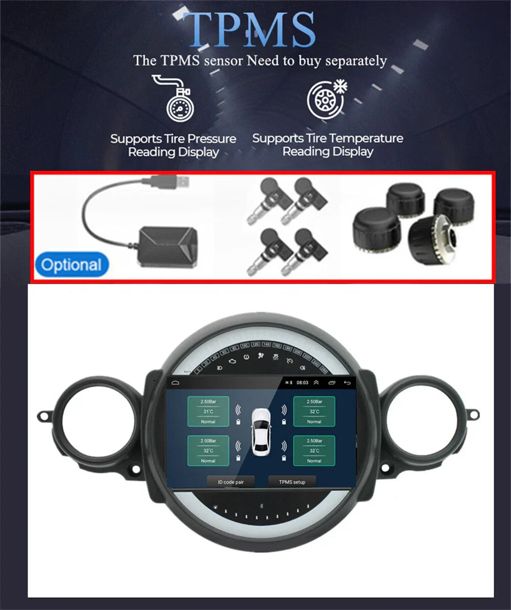 9'' Android Head Unit Navigation for BMW Mini Cooper R56 R60 (2007-2013)