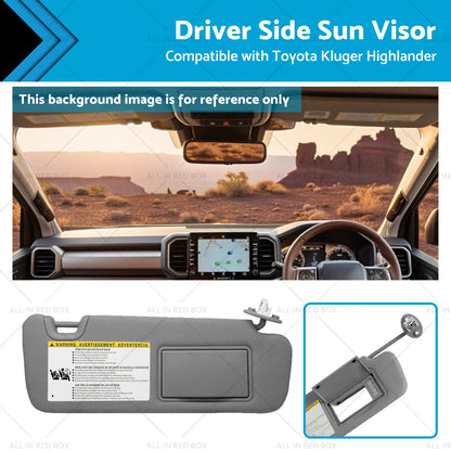Right Driver Side Sun Visor with Vanity Light for Toyota Kluger (2014-2019)