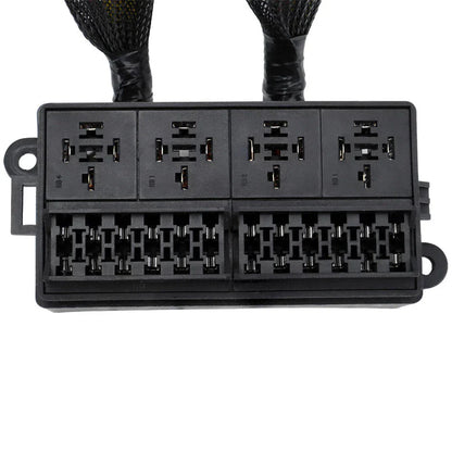 12V Pre-Wired Fuse Relay Box w/ 4 x 40A Relays & 12 Fuses for Car Marine Boat