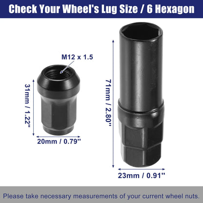 M12x1.5 Car Wheel Hub Lug Nuts 2 x for Honda, Chevy, Nissan