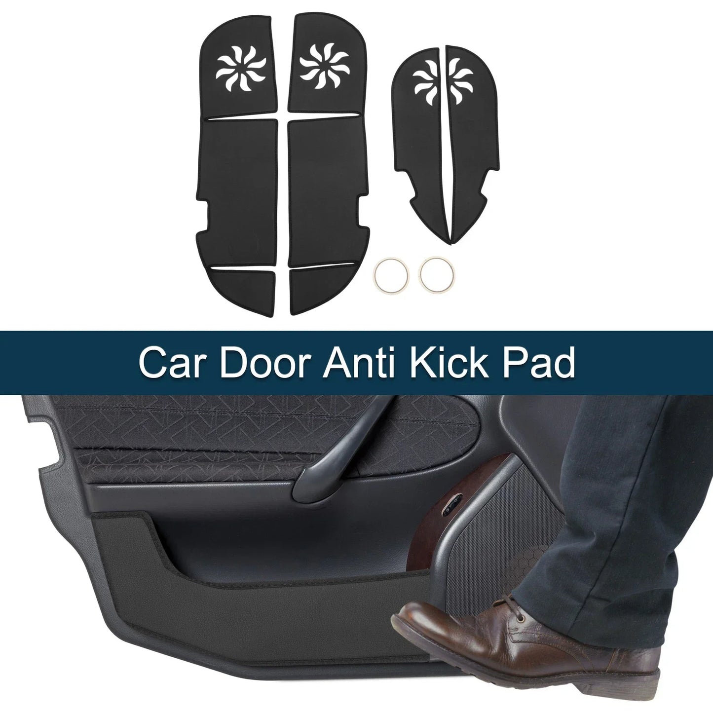 Car Door Anti Kick Pad Sticker Protector for Lexus RX (2009-2014) Black 1 Set