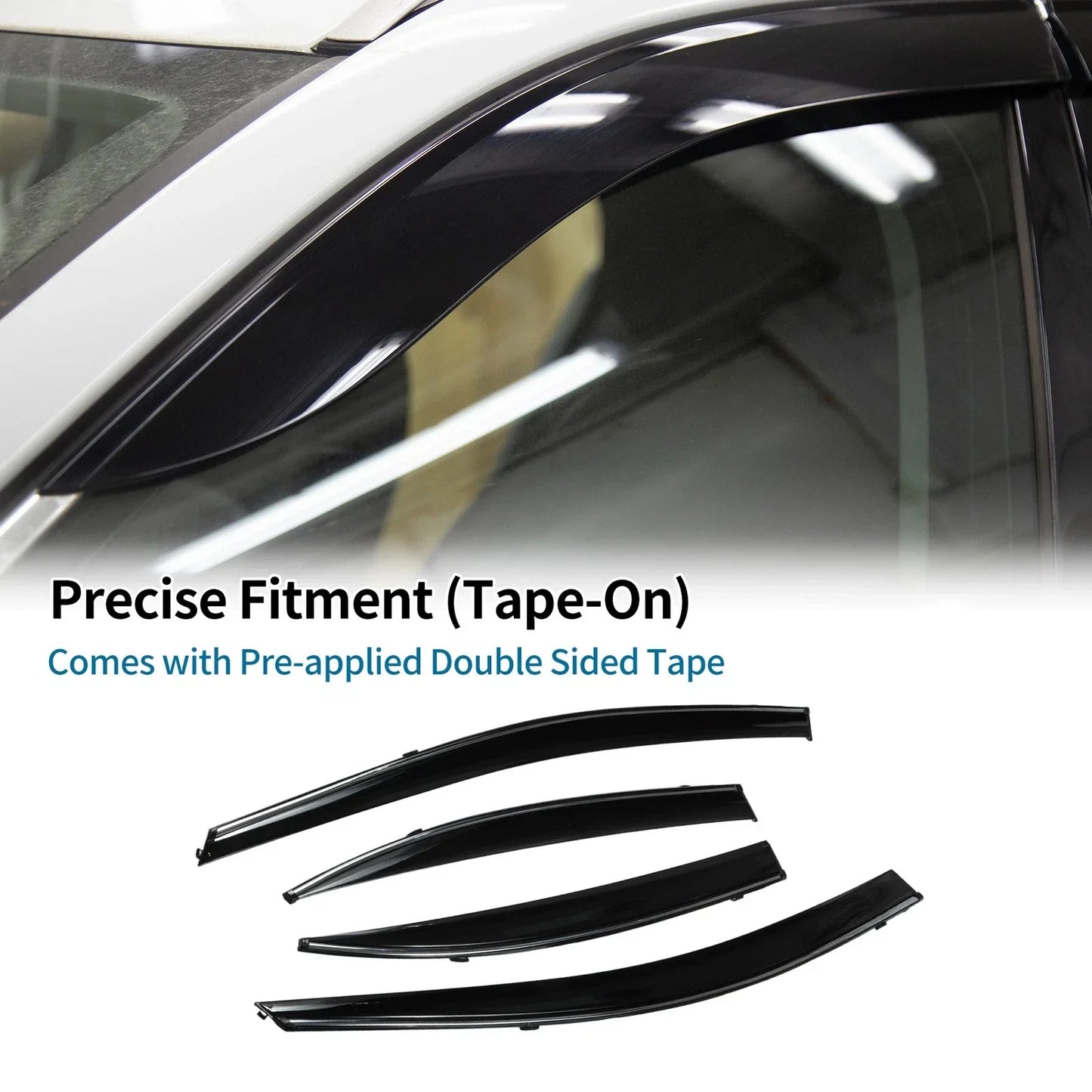 Window Deflectors for Honda Civic Sedan 2012 (2012) - Side Window Vent Visors Black