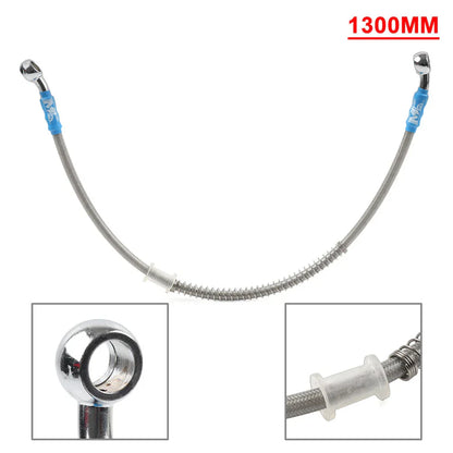 Braided Steel Brake Clutch Oil Hose Line Pipe for Motorcycle (130cm)