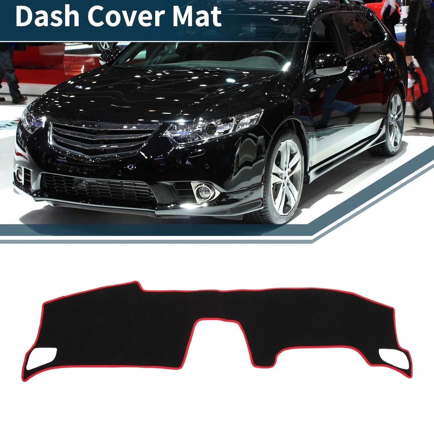 Dashboard Cover Mat for Honda Accord CY2 Sun Protector Pad Black Red
