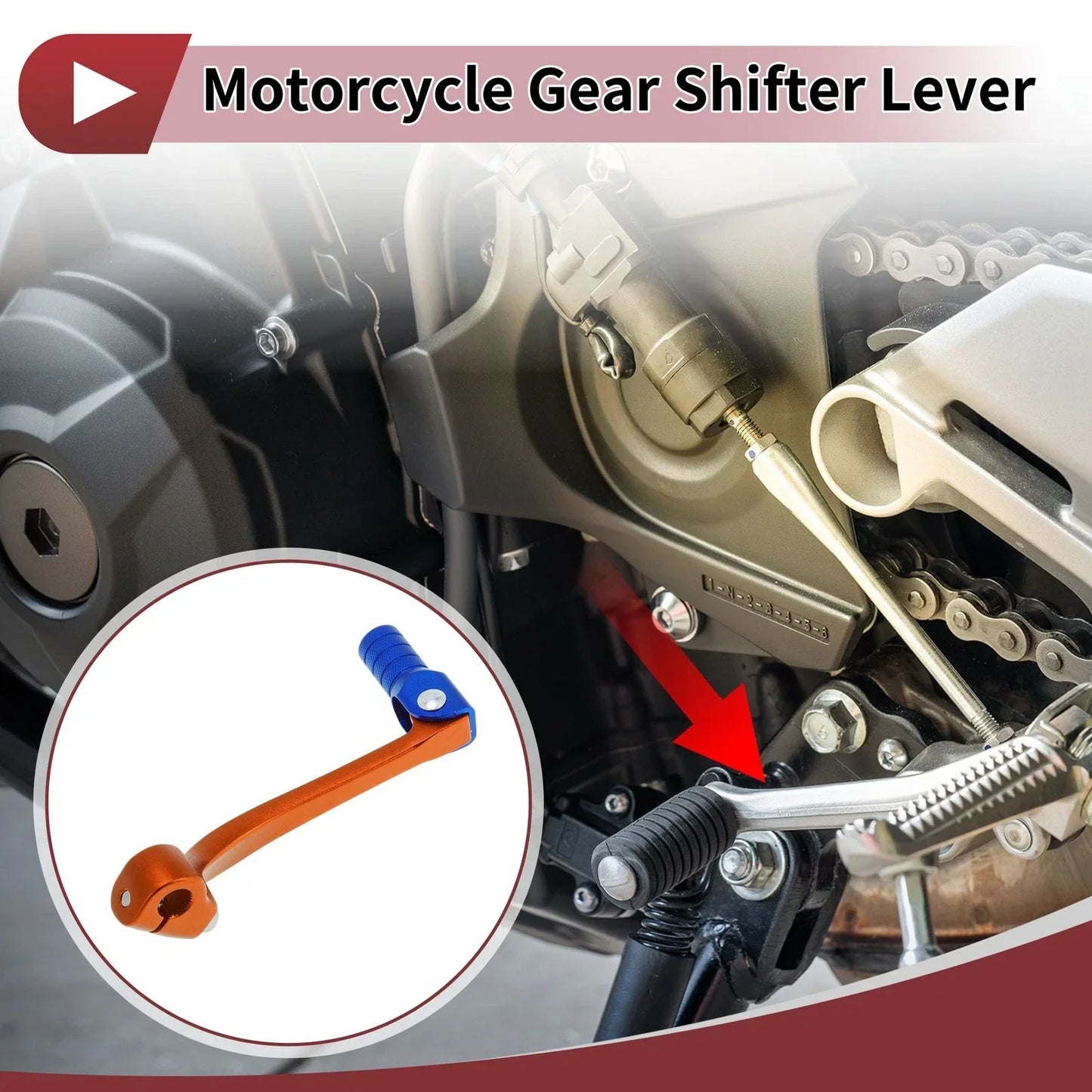 Folding Motorcycle Gear Shifter Lever for Honda CRF110F (2013-2018) Orange Blue