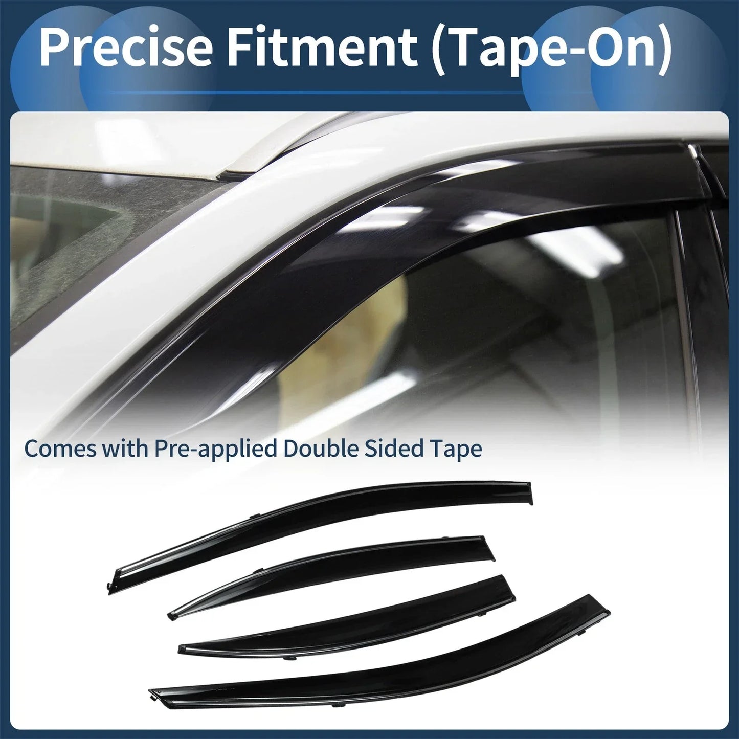Window Deflectors for Honda Civic Sedan 2012 (2012) - Side Window Vent Visors Black