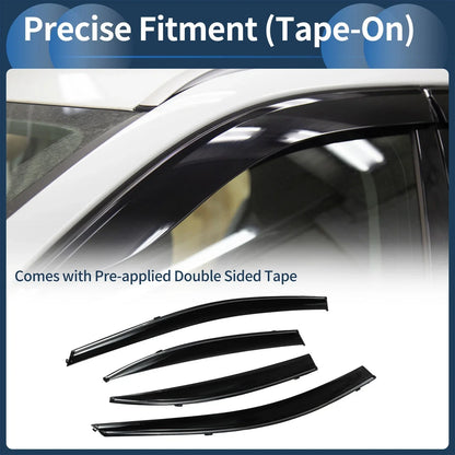 Window Deflectors for Honda Civic Sedan 2012 (2012) - Side Window Vent Visors Black