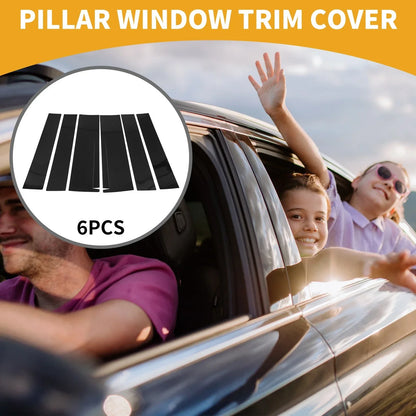 6 Pcs Door Pillar Window Trim for Honda STEPWGN (2022-2024) Black
