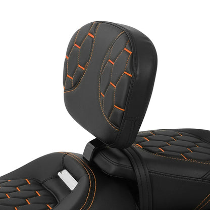 Black Orange Front Driver Backrest for Harley Road Street Glide (2009-2024)