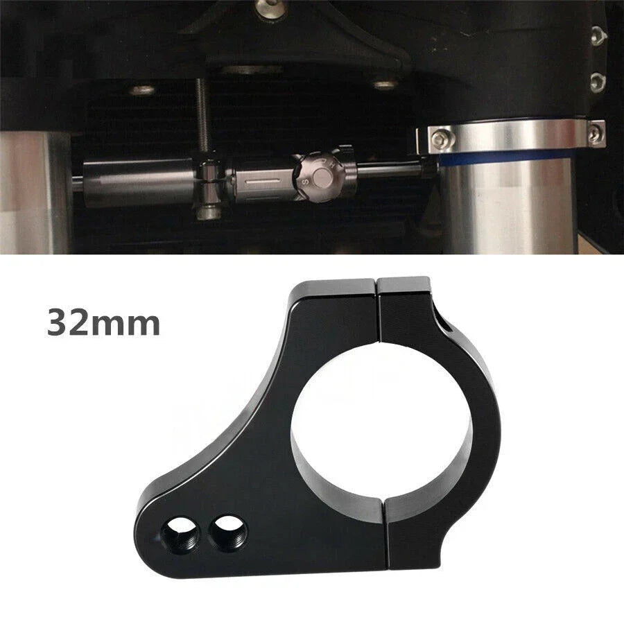 32mm Universal Motorcycle Steering Damper Fork Frame Clamp Bracket CNC Alu