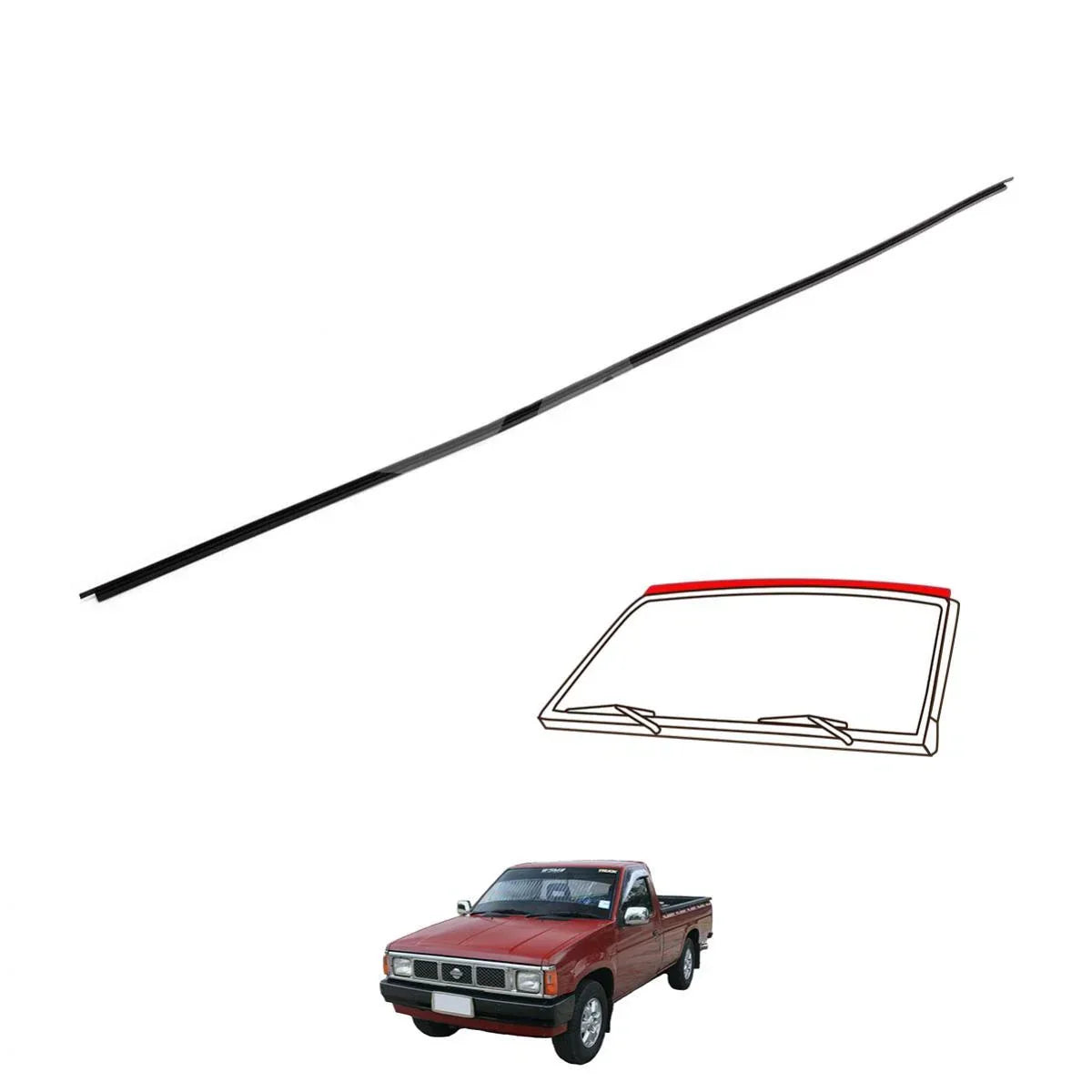 Front Windshield Rubber Molding Upper Fits Nissan Navara D21 Pickup 1986-97 EBDE