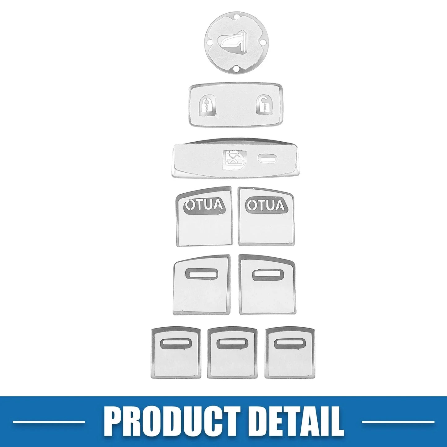 10 x Car Window Switch Button Covers for Honda Accord (2018-Present) Silver Tone