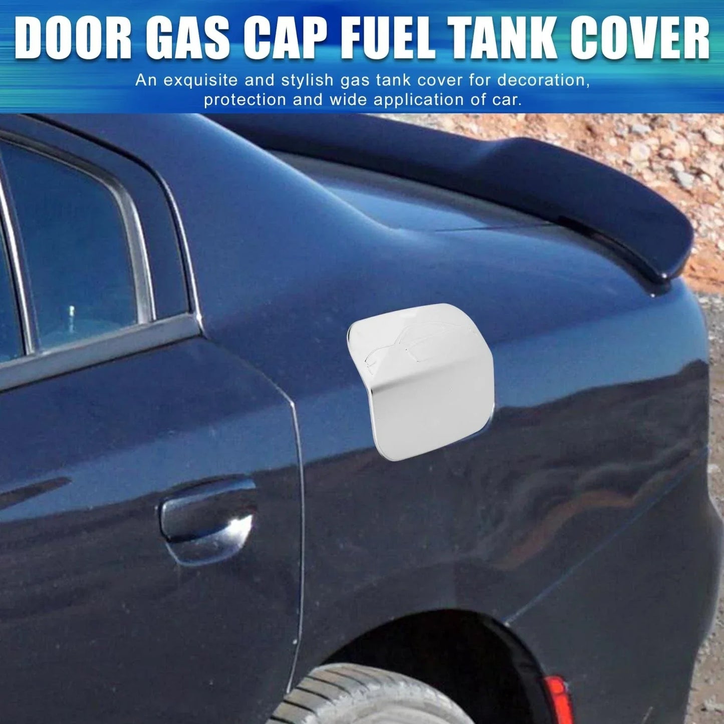 Silver Tone Fuel Tank Door Gas Filler Cap for Dodge Charger (2011-2021)