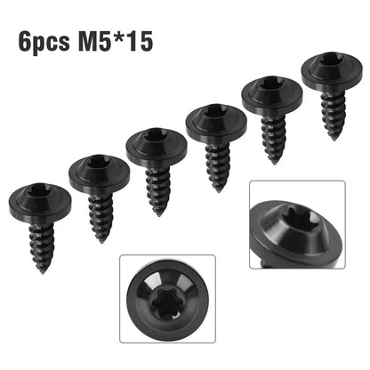 6 x M5x15mm Titanium Torx Head Self Tapping Screws for Fastening Black
