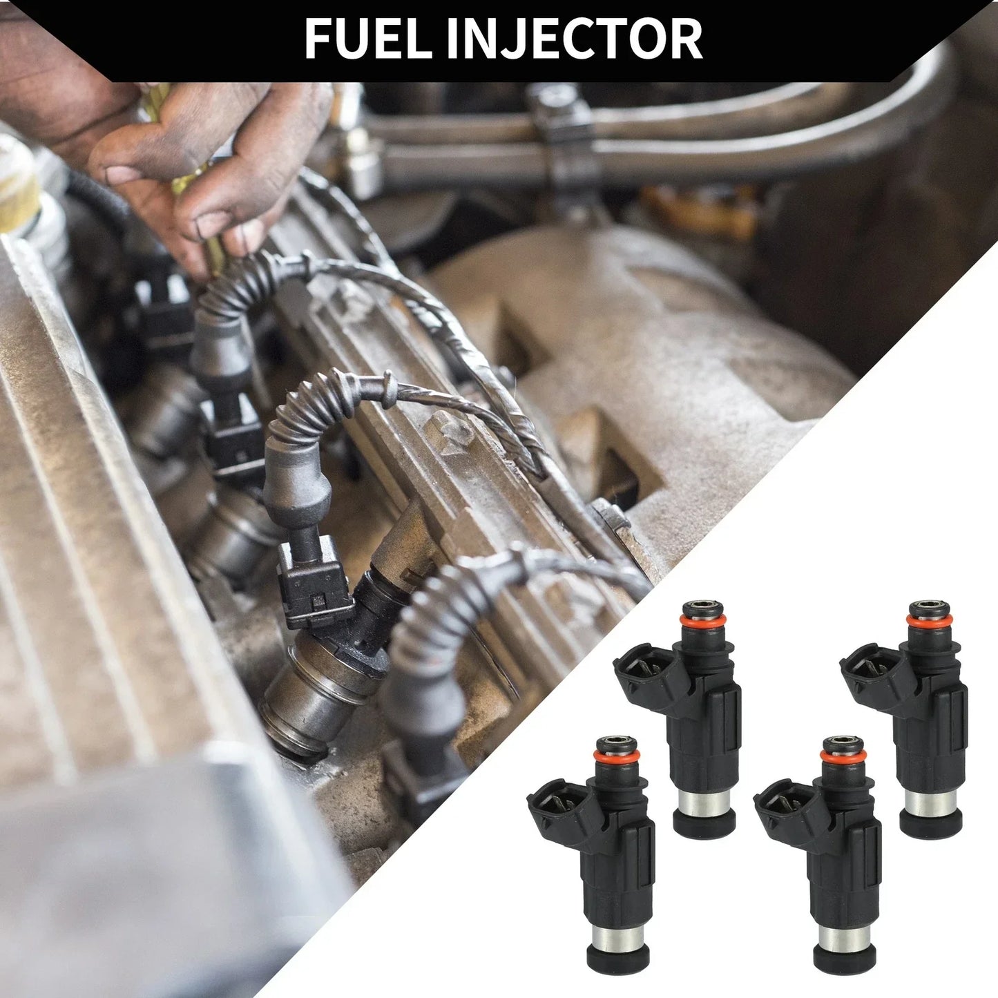 Fuel Injector 2 x for Chevrolet Tracker (1999-2003) 2.0L Black