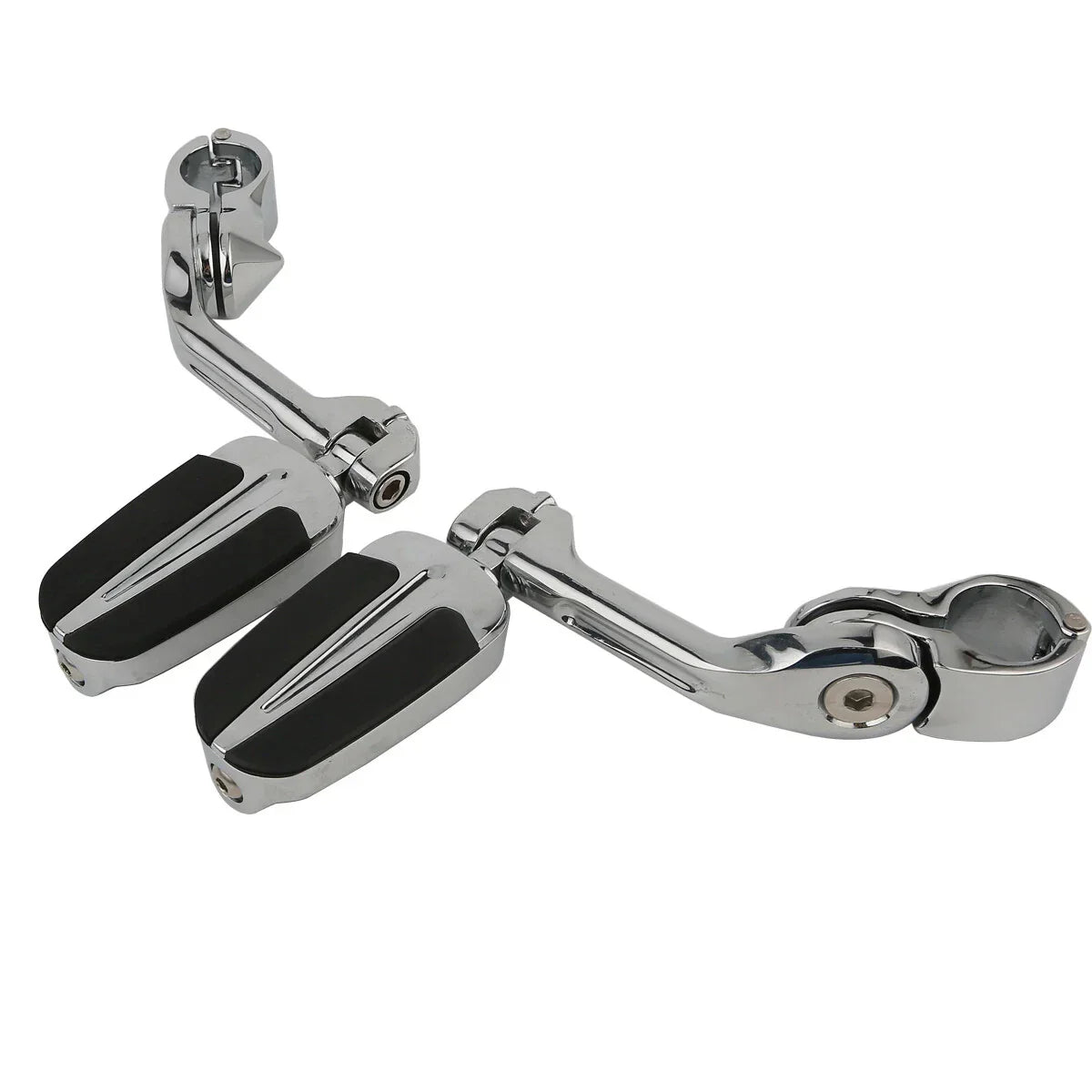 Highway Bar Footpegs Long Angled Adjustable Mount for Harley Touring Softail