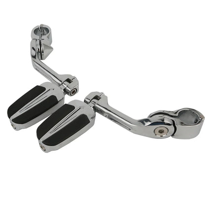 Highway Bar Footpegs Long Angled Adjustable Mount for Harley Touring Softail