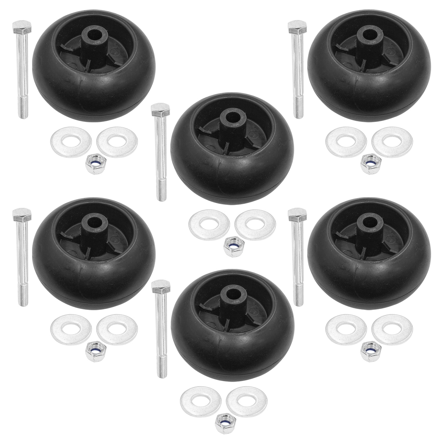Anti-Scalp Roller Deck Wheel with Bolt Replacement for Hustler Mower (2005–2010)