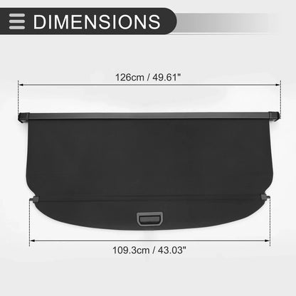 Retractable Cargo Cover for Honda Fit 2002-2007 Rear Trunk Parcel Shelf Black