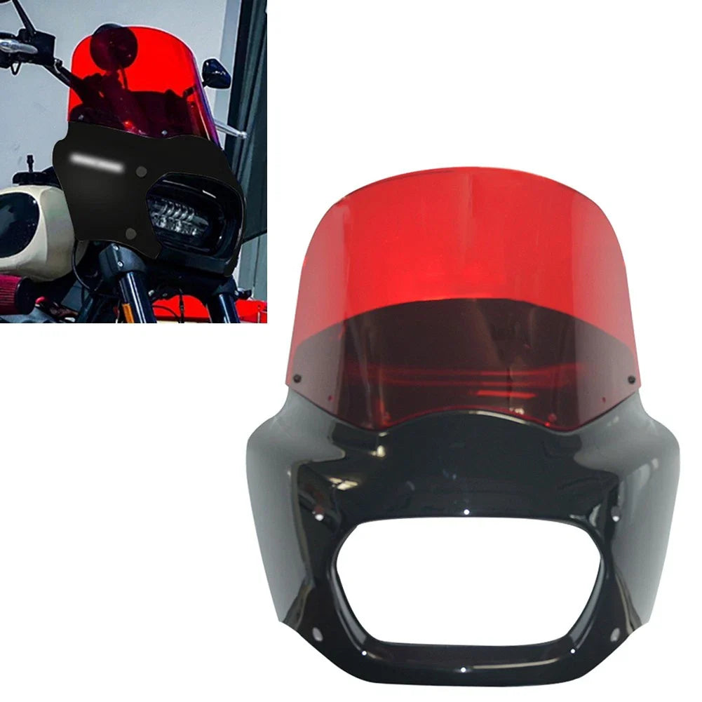 11" Red Front Fairing Windshield for Harley Softail Fat Bob 114 (2018-2024)