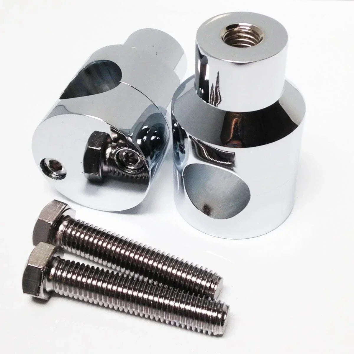 1" Chrome Billet Round Handlebar Riser for Harley Custom Springer Bobber