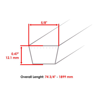 Deck Drive Belts Replacement for John Deere X330 X350 X354 X370 (42") (202?)