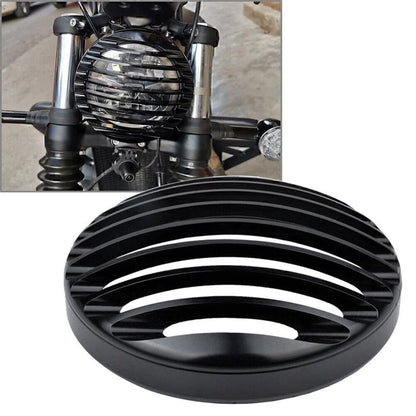 Black Aluminum Shallow Cut Headlight Grill Cover for Bobber