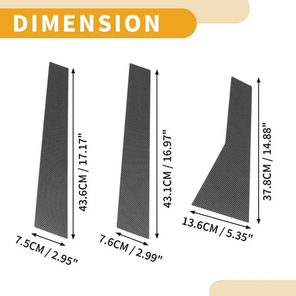 6 Pcs Door Pillar Window Trim for Honda CR-V (2011-2016) Carbon Fiber Black
