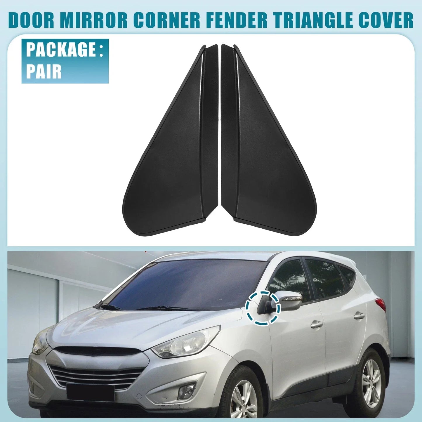 Front Car Mirror Corner Fender Triangle Cover for Hyundai ( Specified)